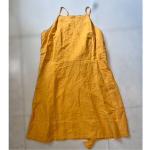 NWT Loft bright yellow shift dress with pockets and tie back